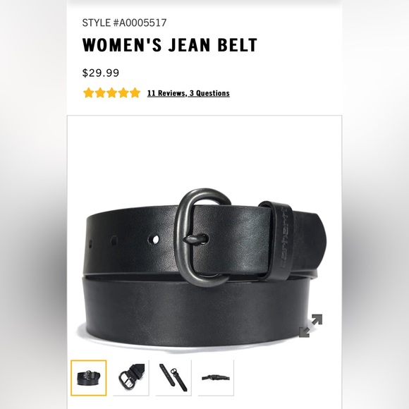 Carhartt Accessories - Carhartt Womens Size Small Black Full grain bridle leather Belt NWT